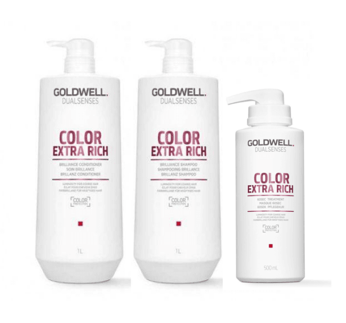 Goldwell Dualsenses Color Extra Rich Big Bottle Trio Bundle Halo Hair & Skin - rosehipskincare.com.au