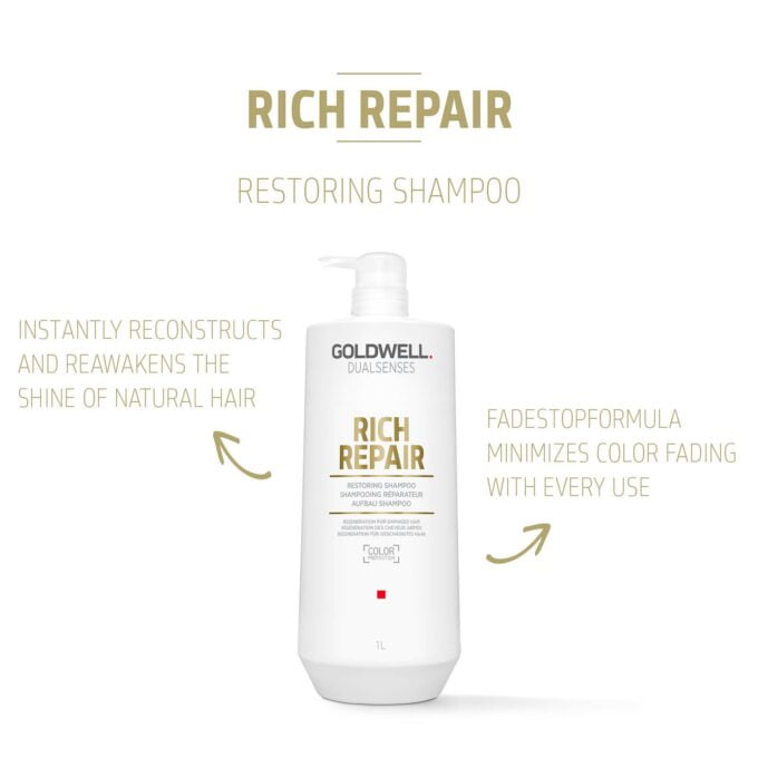 Goldwell Dualsenses Rich Repair Restoring Shampoo 1000ml Halo Hair & Skin - rosehipskincare.com.au