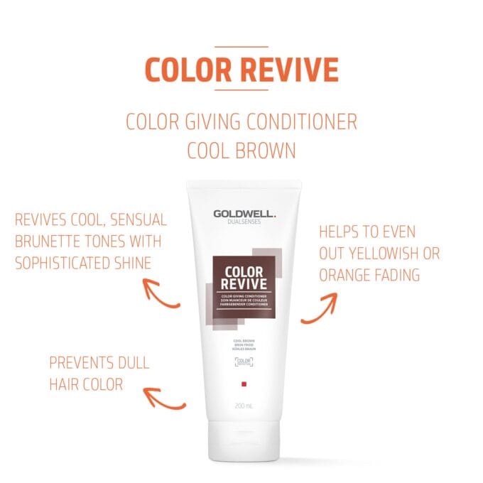 Goldwell Dualsenses Color Revive Conditioner - Cool Brown 200ml Halo Hair & Skin - rosehipskincare.com.au
