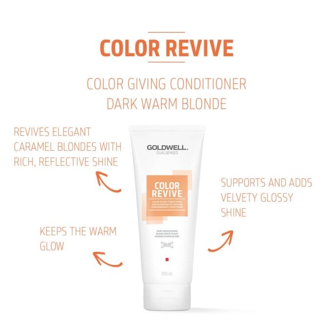Goldwell Dualsenses Color Revive Conditioner - Dark Warm Blonde 200ml Halo Hair & Skin - rosehipskincare.com.au