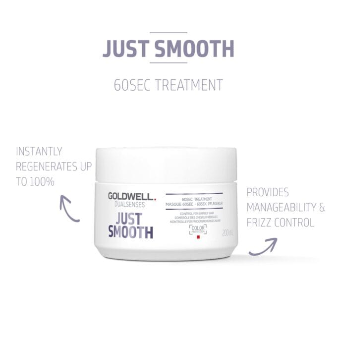 Goldwell Dualsenses Just Smooth 60 Second Treatment 200ml Halo Hair & Skin - rosehipskincare.com.au