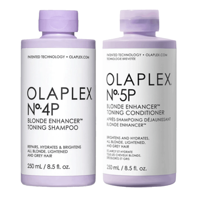Olaplex No.4P and No.5P Blonde Enhancer Toning Shampoo and Conditioner 250ml Bundle Halo Hair & Skin - rosehipskincare.com.au