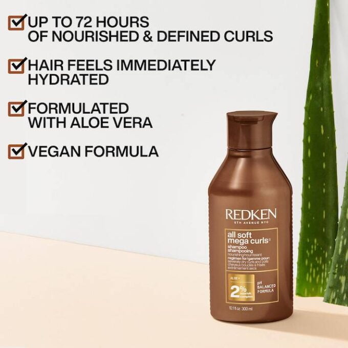 Redken All Soft Mega Curls Shampoo 300ml Halo Hair & Skin - rosehipskincare.com.au