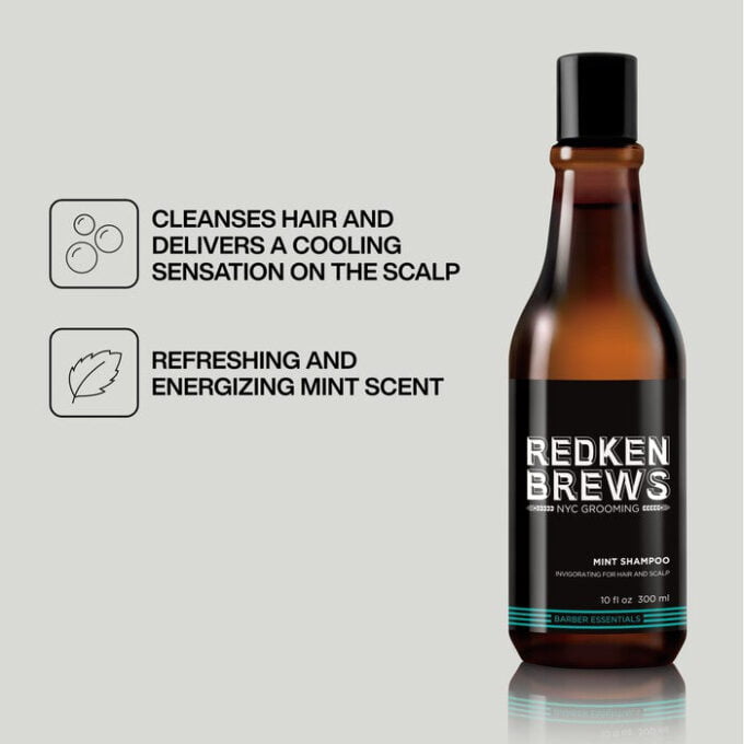 Redken Brews Mint Shampoo 300ml Halo Hair & Skin - rosehipskincare.com.au