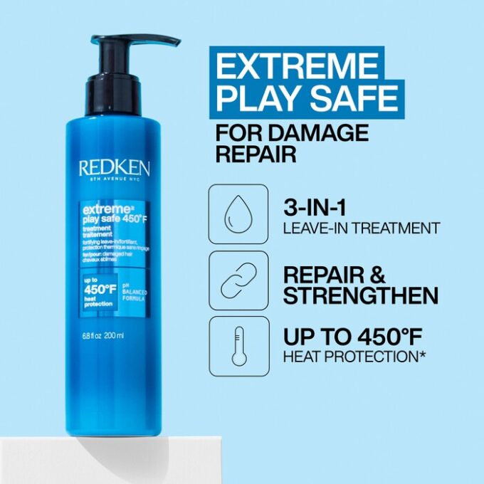 Redken Extreme Play Safe 3-in-1 Leave-In Treatment 200ml Halo Hair & Skin - rosehipskincare.com.au
