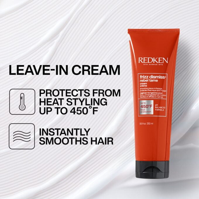 Redken Frizz Dismiss Rebel Tame Heat Protecting Cream 250ml Halo Hair & Skin - rosehipskincare.com.au