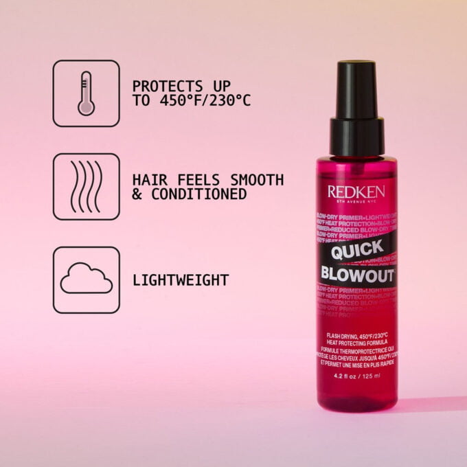Redken Quick Blowout Lightweight Blow Dry Primer Spray 125ml Halo Hair & Skin - rosehipskincare.com.au